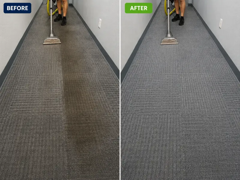before and after result Commercial Carpet Cleaning